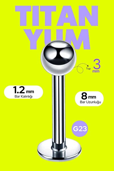 Luckshery %100 G23 Titanyum Piercing Labret Helix Dudak Tragus Kıkırdak Gümüş...