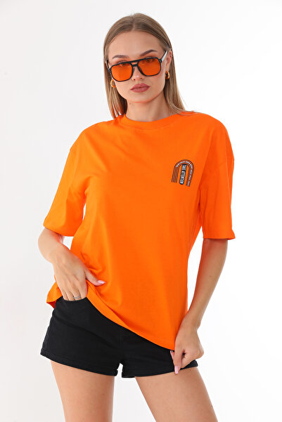 Batı Styling Oversize dámské tričko Crew Neck Printed