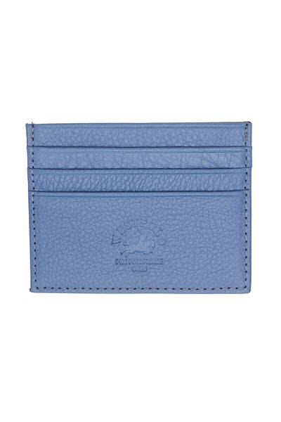 WEST POLO CÜZDAN Γνήσιο δέρμα Μπλε θήκη για κάρτες Unisex με άφθονες θήκες για κάρτες WPT041