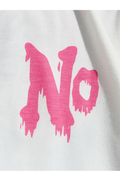 Jose Clothing Μπλουζάκι Unisex Λευκό εμπριμέ από οργανικό βαμβάκι Oversize με κοντό μανίκι