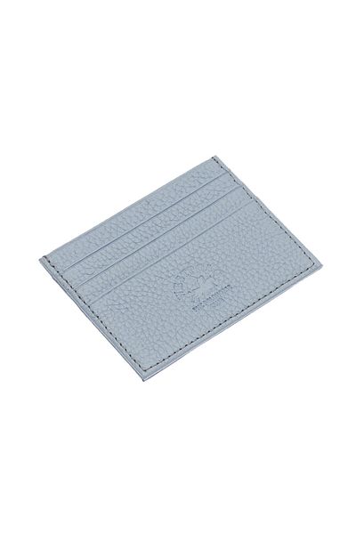 WEST POLO CÜZDAN Genuine Leather Ice Blue Unisex Card Holder with Plenty of Cards WPT041