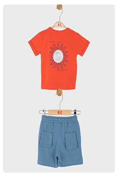 nk kids تي شيرت LIMI للأطفال الأولاد والبنات ذو ملمس ناعم وطبعة خلفية مع شورت...