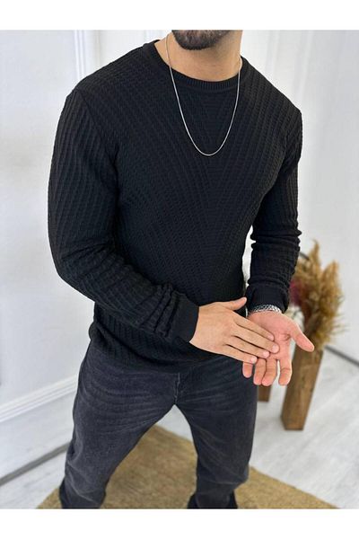 elkumoda Пуловер Slim Fit от естествен памучен трикотаж без хлъзгане
