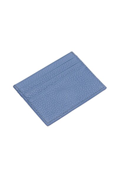 WEST POLO CÜZDAN Genuine Leather Blue Unisex Card Holder with Plenty of Cards WPT041