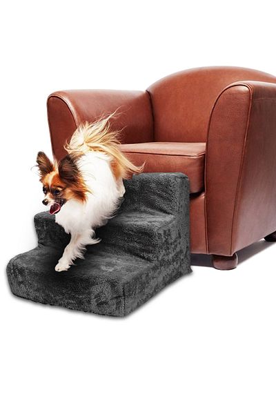 Sdypet Cat & Dog Ladder Zippered 3 Step Sponge Ladder - Gray