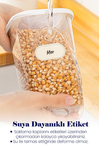 PD-Home Square Food Storage Container with Label Set of 9 3x (0.55 LITERS, 1.2 LITERS, 1.75 LITERS) White