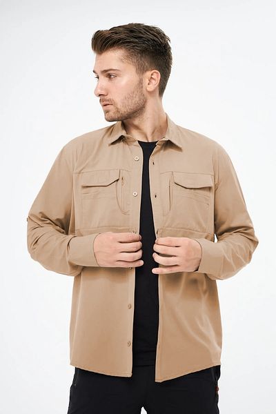 GHASSY CO. قميص تكتيكي للرجال ذو حماية وثيقة بجيب هوائي وأكمام قابلة للتعديل وجيب عملي GM-002
