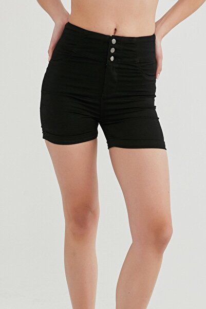 Penti Siyah Midi Push Up Şort