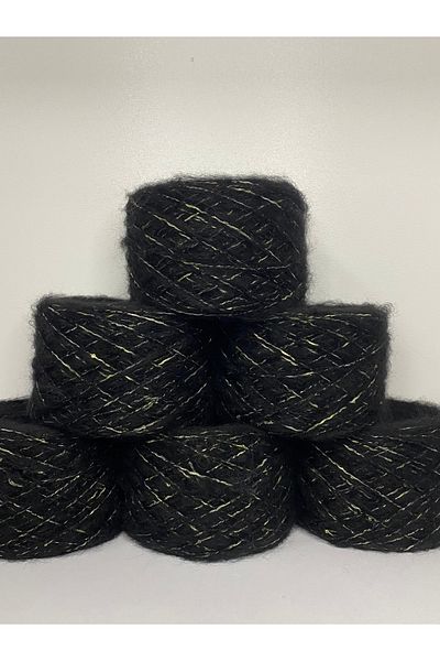 göçer Black moher with flush 1mm gold sequins visual net 620g