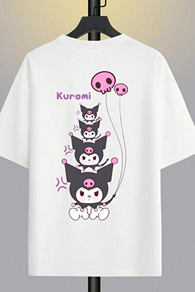 AEMİ Γυναικείο μπλουζάκι Kuromi Back Printed Crew Neck 100% Cotton Oversize Λ...