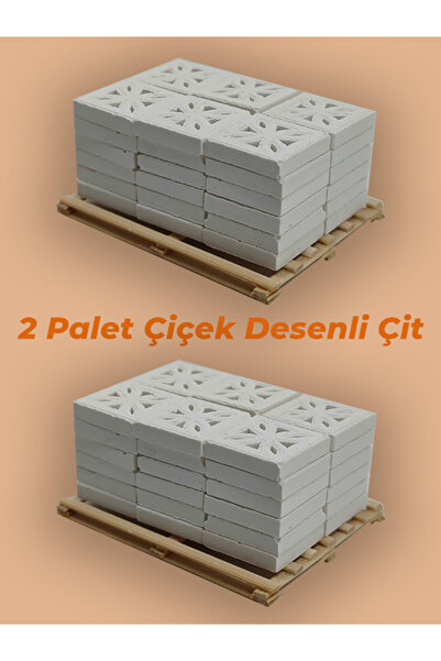 Tshigo Minyatür Tuğla Çiçek Desenli Çit ( 72 Adet )