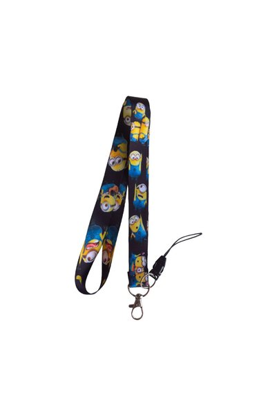 DODO BONE Petite Black Card Strap Lanyard, Collar Strap Lanyard, Phone Strap And Yellow Plastic Horizontal Card Holder