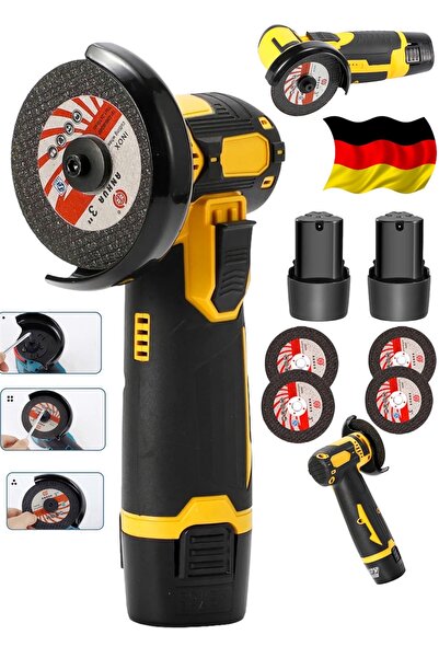 Germany Steel F750 Çift Bataryalı Açılı Şarjlı Avuç Taşlama Demir Kesme Bakır Sargı Makinası Germany Seri