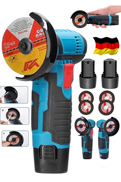 DYNAMİC MAX F750 Çift Bataryalı Açılı Şarjlı Avuç Taşlama Demir Kesme Bakır Sargı Makinası Germany Seri