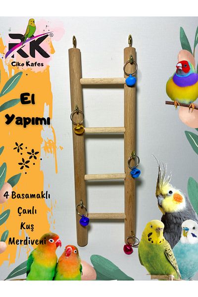 Ciko Kafes 4 Step Fun Bird Ladder with Bells