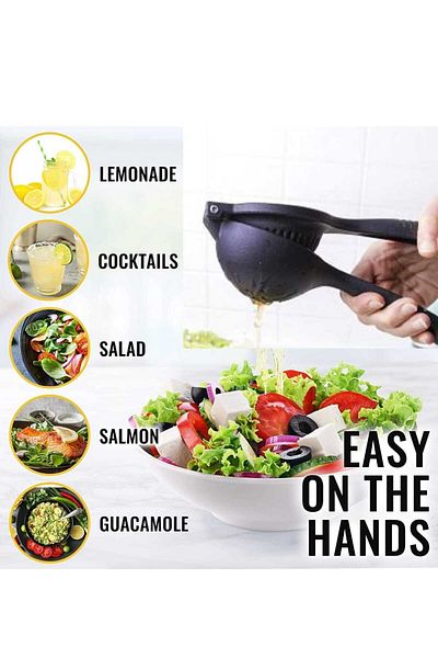 Dalian Home Lux Black Practical Real Cast Iron Lemon Squeezer
