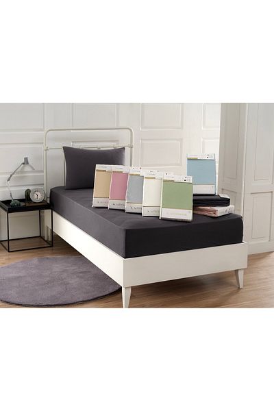 Altın Yaprak Single Elastic 100% Cotton Combed Sheet + 1 Pillow Case (50x70 cm)