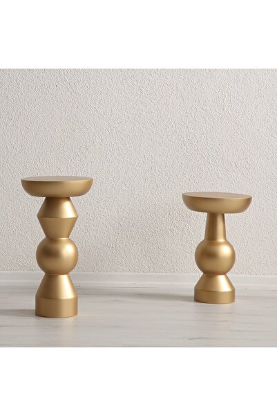More Wood Design Doğal Ahşap 2'li Mantar Sehpa