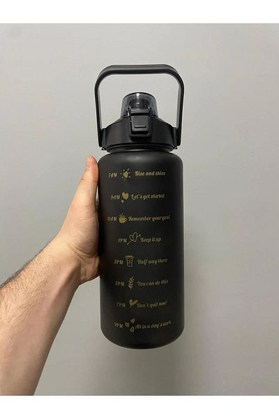 BEYZANA Premium Black Motivational Water Bottle Water Bottle 2l Tritan Gym Water Bottle Bpa Free Water Bottle