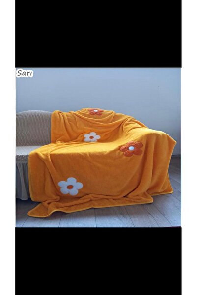 anonim MCUL  Çiçek Desenli Çift Kişilik Tv Battaniye