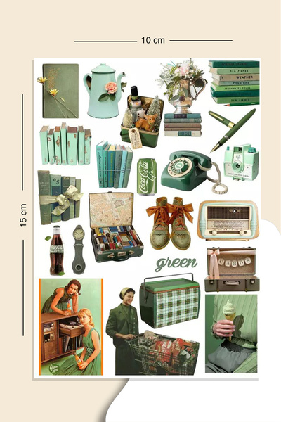LiyaCraft Green Temalı Sticker Seti Planner Ajanda Bullet Journal İçin Uygun Set