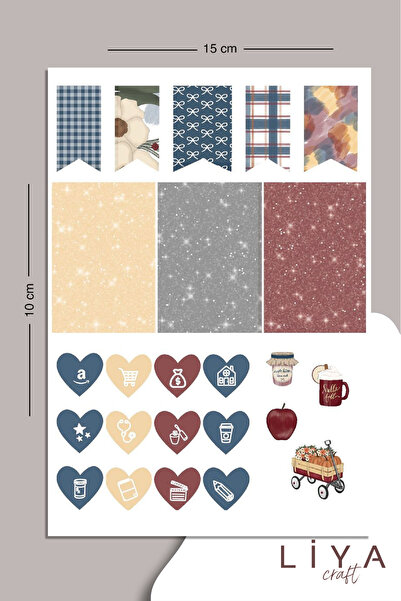 LiyaCraft Set nalepnica za planer pogodan za planer, dnevni red i bullet journal