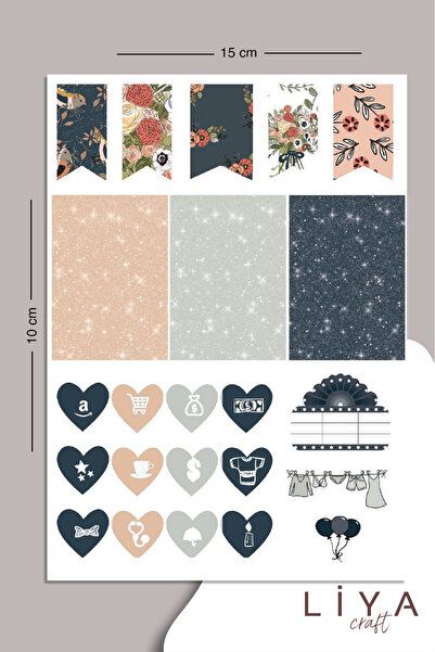 LiyaCraft Set nalepnica za planer pogodan za planer, dnevni red i bullet journal