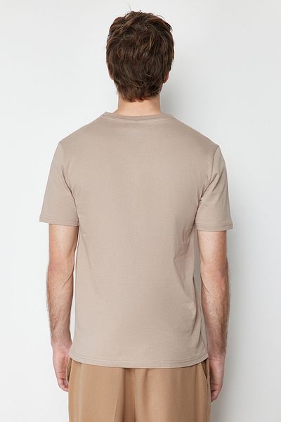 Trendyol Collection Μπλουζάκι Basic Crew Neck Mink Slim Fit - 100% βαμβάκι TMNSS19BO0001