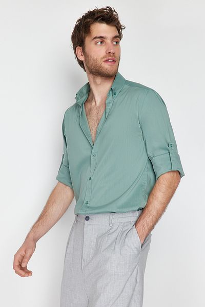 Trendyol Collection Мента тениска риза с еполети - TMNSS24GO00046