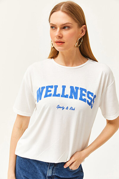 Olalook Γυναικείο T-Shirt εκρού Saks Blue Wellness TSH-19000775