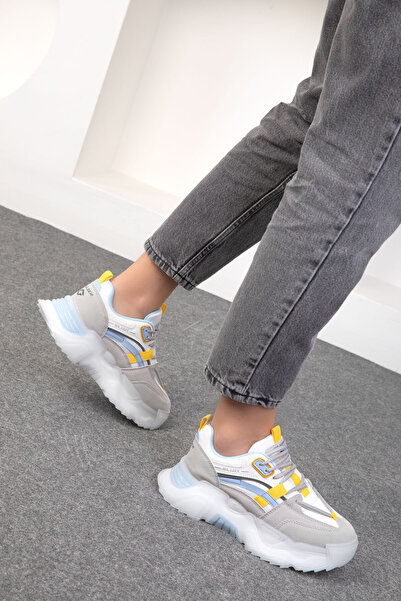 SOHO Ledově-bílo-žluté dámské tenisky 18861