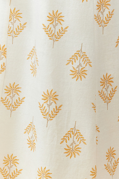 Trendyol Collection Ekrü virágmintás A-vonalú Midi hosszúságú szőtt vászon szoknya TWOSS24ET00105