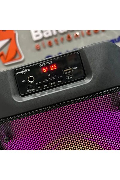 OWWOTECH OWWO-1703 Mikrofonlu Bluetooth Hoparlör 6.5x2 ' Ledli Işıklı Büyük Boy Hoparlör