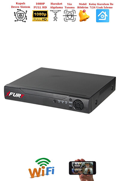 FURY 6 Kameralı 5Mp Lens 2 Mp Görüntü Gece Renkli Full Hd Ultra Led Akıllı Güvenlik Kamerası Seti 320GB