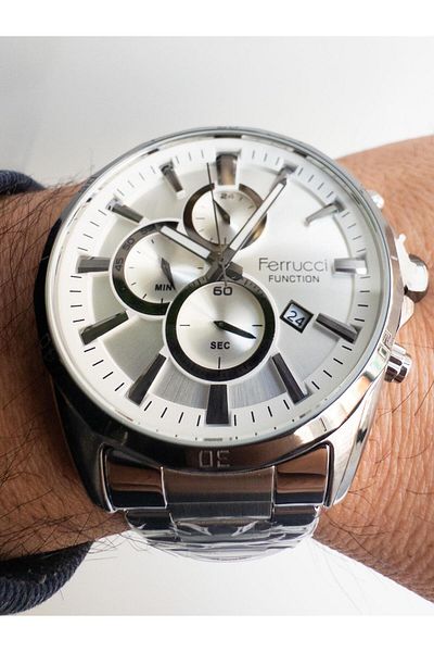 Ferrucci FCF14084FM.02 Ferrucci function with stopwatch active steel men's wristwatch 45mm