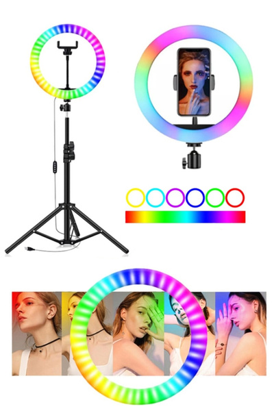 ThenTech Telefon Kamera Uyumlu Yuvarlak RGB Işıklı Led Işık