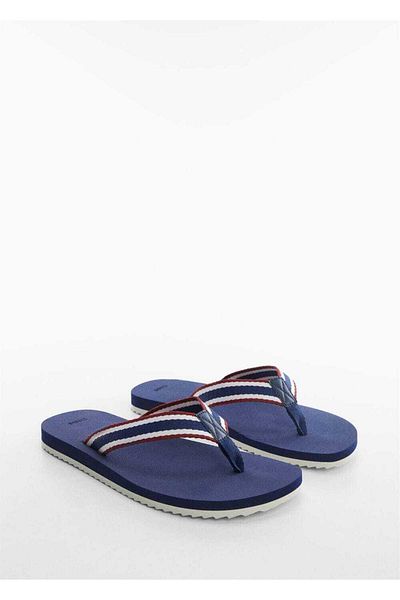 MANGO Man Anti-coloured striped slippers