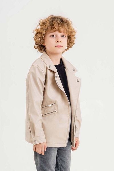 Gold Class Kidswear Zippered Boy's Leather Jacket