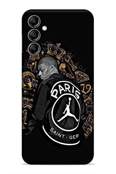 Lopard Case for Samsung Galaxy A14 5g Zore Footballers 25 Mbappe Paris Black Non-Removable