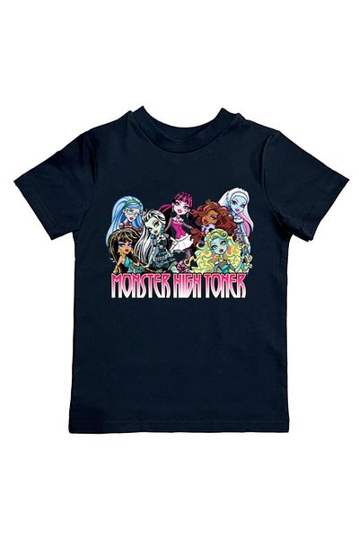 MONSTER HIGH εμπριμέ βαμβακερό χτενισμένο ύφασμα καλοκαιρινό παιδικό μπλουζάκι