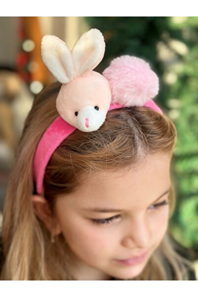 QUEEN AKSESUAR Jucărie de lux importată, drăguță, 3D, iepuraș cu pompon, coro...