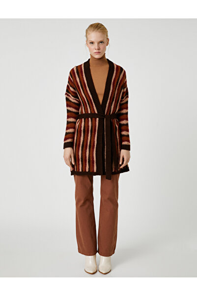 Koton Dlouhý kardigan z pleteniny s páskem