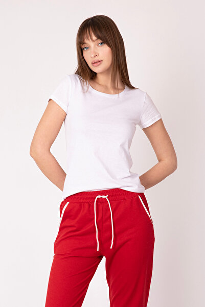 ROVİ Kırmızı Spor Paça Lastikli Eşofman