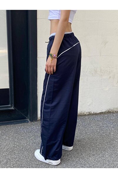 DEEFWEAR Y2k Zip Detail Parachute Sweatpants/Pants