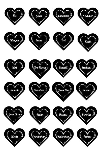 Ayza Tasarım Baharatlık isimleri sticker seti