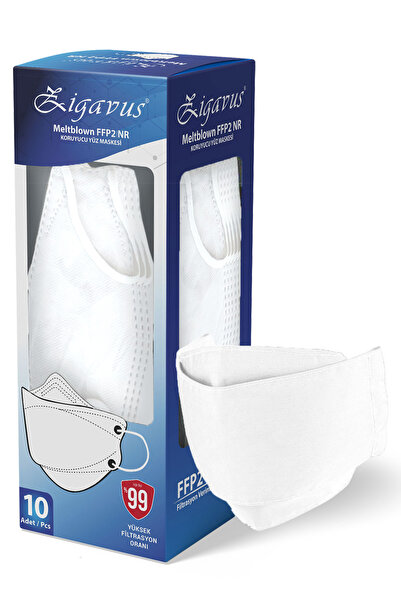 Zigavus Yüksek Filtrasyonlu Kore Tipi F95 Beyaz Renk Maske 10 Adet