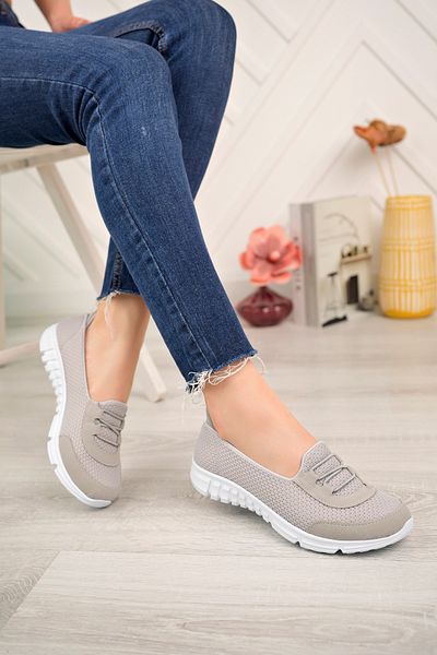 Nexs Women's Gray Lace-Up Orthopedic Casual Sports Shoes