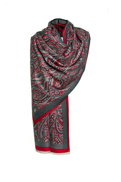 MAWLANA CASHMERE & SILK MODAL CASHMERE JACQUARD SHAL (WITH BAZLI)