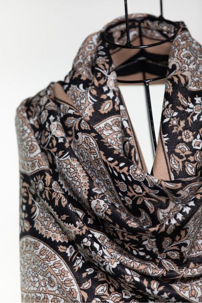 MAWLANA CASHMERE & SILK MODAL CASHMERE JACQUARD SHAL (LEADED)