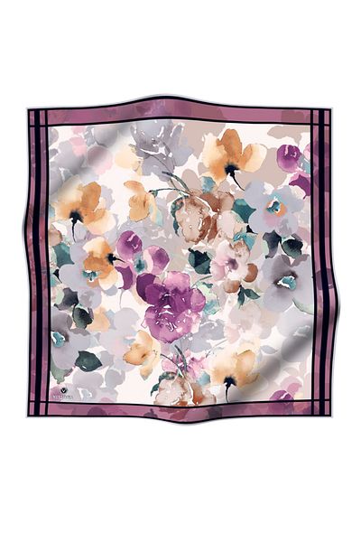Vissona Twill μεταξωτό μαντίλι μωβ, βιζόν 17343-0023